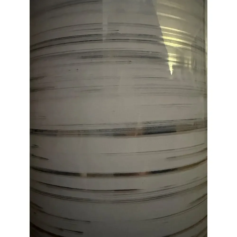 🏺Large Decorative Glass Vases Neutral Striped Design | 14” & 15” | Set of 2